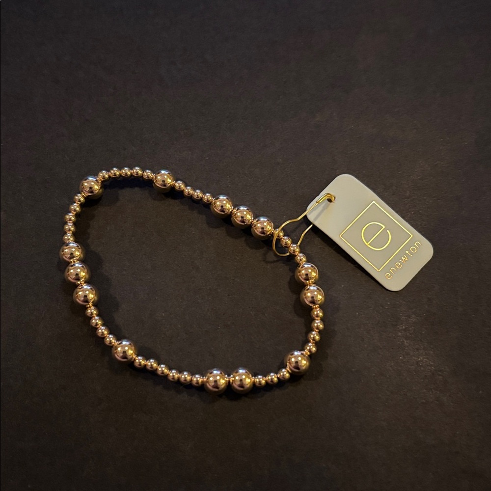 ene·moton Gold Beaded Stretch Bracelet - Gold